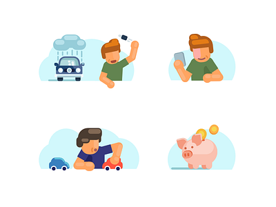 P2P Car sharing icons