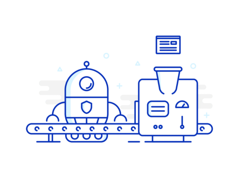 Animated illustration for website malware scanning tool