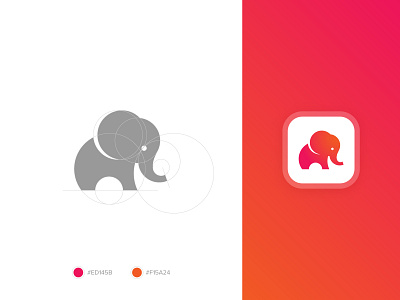 Elephant logo construction animal animals branding construction design elephant elephant logo gradient icon ios logo logo construction