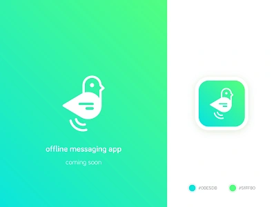 Logo for offline messaging app android app app branding branding design gradient ios logo message message app mobile app pigeon vector