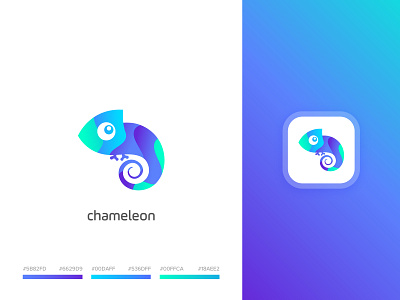 Chameleon logo design animal branding chameleon colorful colors design gradient ios logo vector