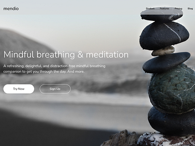 Meditation Site Landing Page graphic design ui