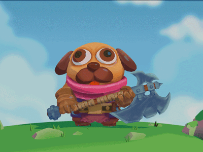 Pug warrior 3d animation branding graphic design