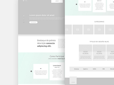 Wireframe Awards Website clean flat home landing layout minimal mockup page simple ui ux wireframe