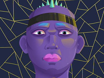 Crazy purple guy graphic design