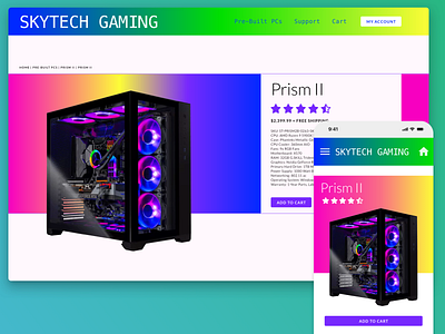 Gaming PC Product Page mobile design ui web design