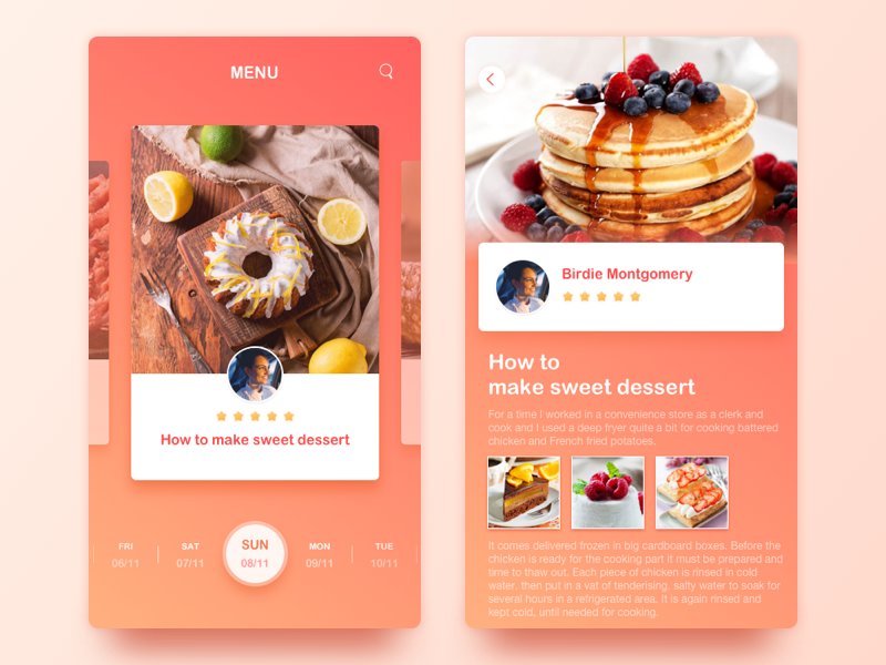 UI 100days dessert app by sansan on Dribbble