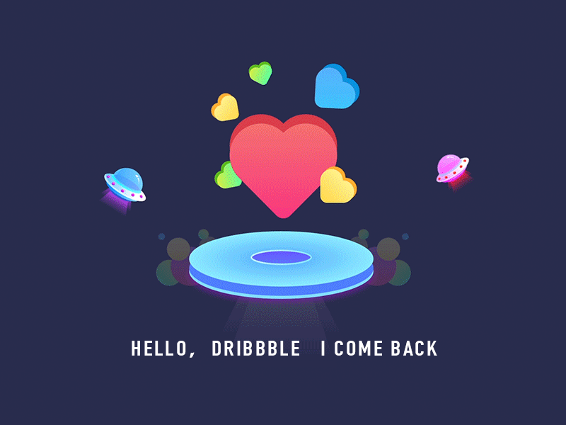 hello guys ，I come back～ ae gif heart