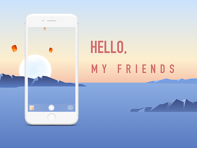 Hello,friends moon， sketch，app view， ， ，iphone