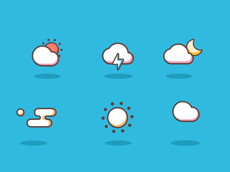 Weather Icon cloud icon line moon sun weather