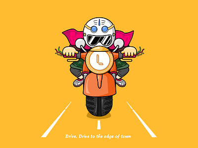 Drive. Drive to the edge of town 01 design icon illustration line sketch
