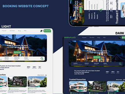 Concept for a booking website app branding figma graphic design ui ux