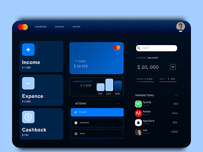 Banking App Decktop/Tablet Concept