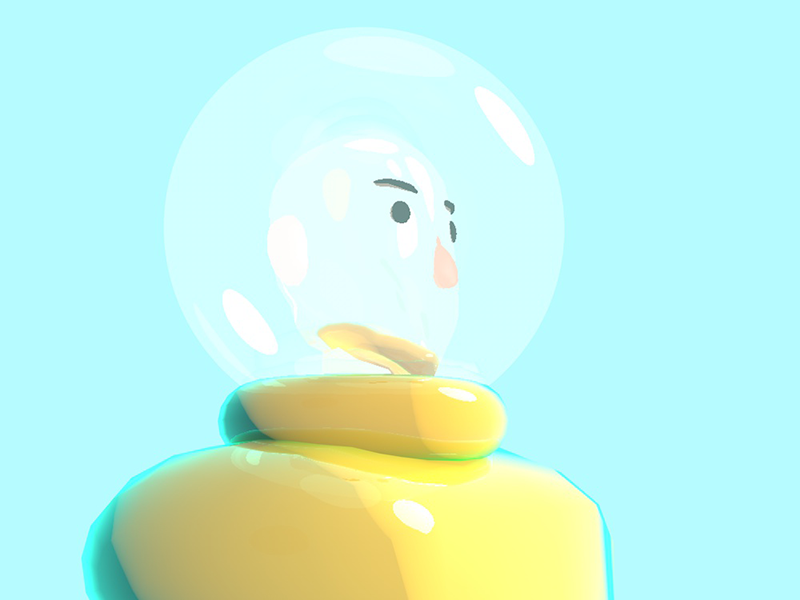 Super Shiny Moon Man illustration still modeling c4d 3d