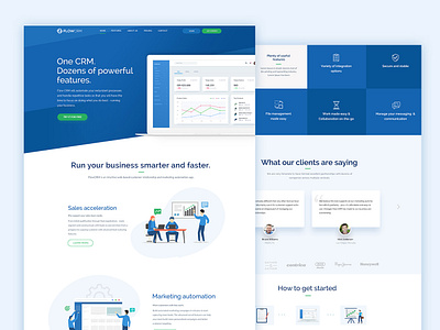 Web Design for CRM Product crm illustration landing page web design