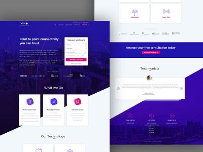 Landing Page design for Wireless Security Agency cyber landing page security uiuxdesign web design wireless