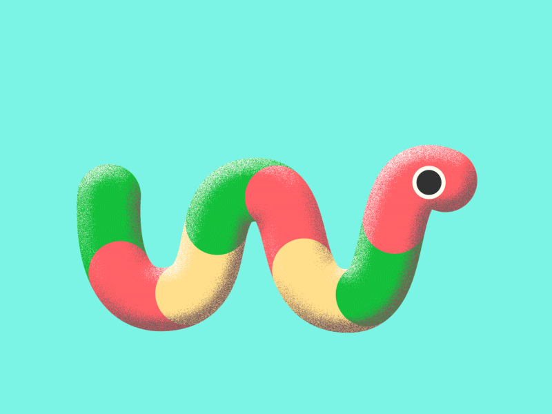 Worm candy candy character colorful loop noise ouroboros texture wink worm