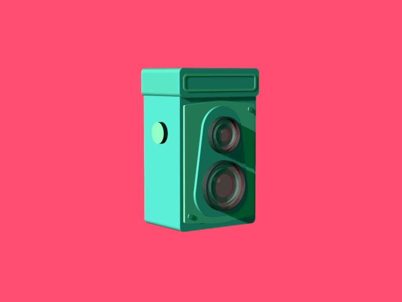 old 3d Yashica spinning forever 3d animation camera cinema4d gif loop modeling retro spinning vintage yashica