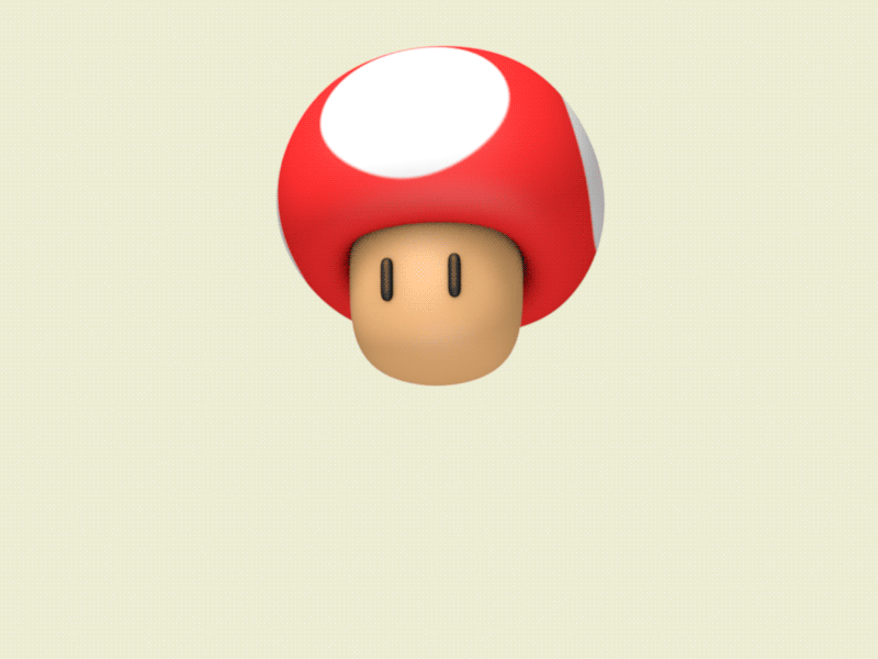 jumping Mario-mushroom 3d animation c4d character game jump jumping game character loop mario mushroom nintendo
