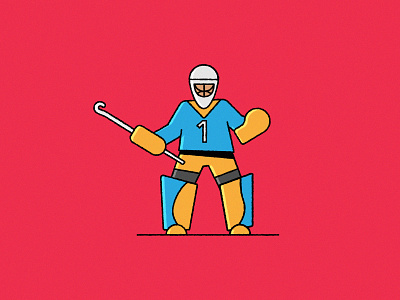 Hockey 2d adobe character characterdesign design goal goalkeeper hockey illustration illustrator net olympics save