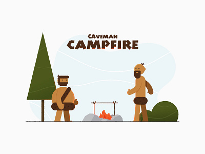 Caveman Campfire adobe after effects animation caveman character design illustration illustrator