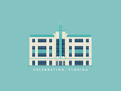 Art Deco Building 2d adobe art deco building building design celebration design florida holiday illustration illustrator vector