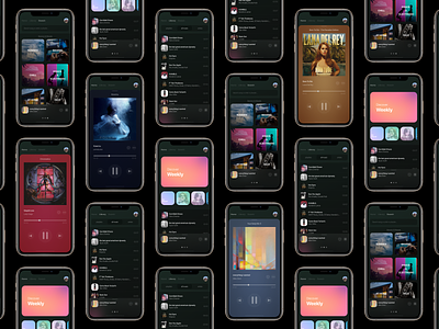 Spotify iOS App Design app apple billie eilish ios iphone iphone 11 iphone 11 pro lady gaga lana del rey library music player polnalyubvi search spotify ui ux