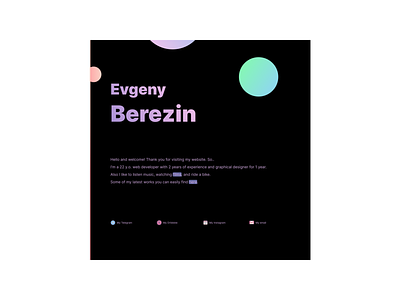 Personal Website in Dark colors with gradients concept dark gradient landing personal space website website design