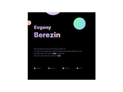 Personal Website in Dark colors with gradients