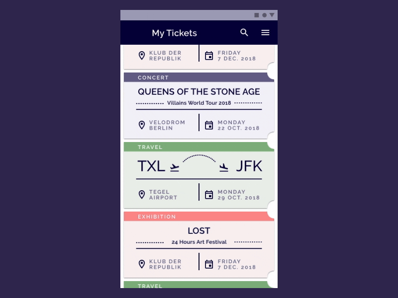 Ticket unfolding