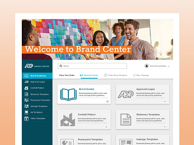 Brand Center interface design landing page landing page design ui ui design user experience user interface design ux ux design web design website