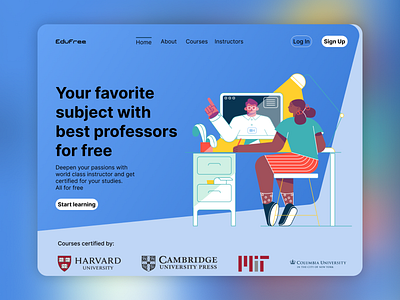 E-learning website hero section graphic design herosection homepage illustration ui ux webdesign