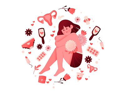 Female Reproductive System Concept design illustration