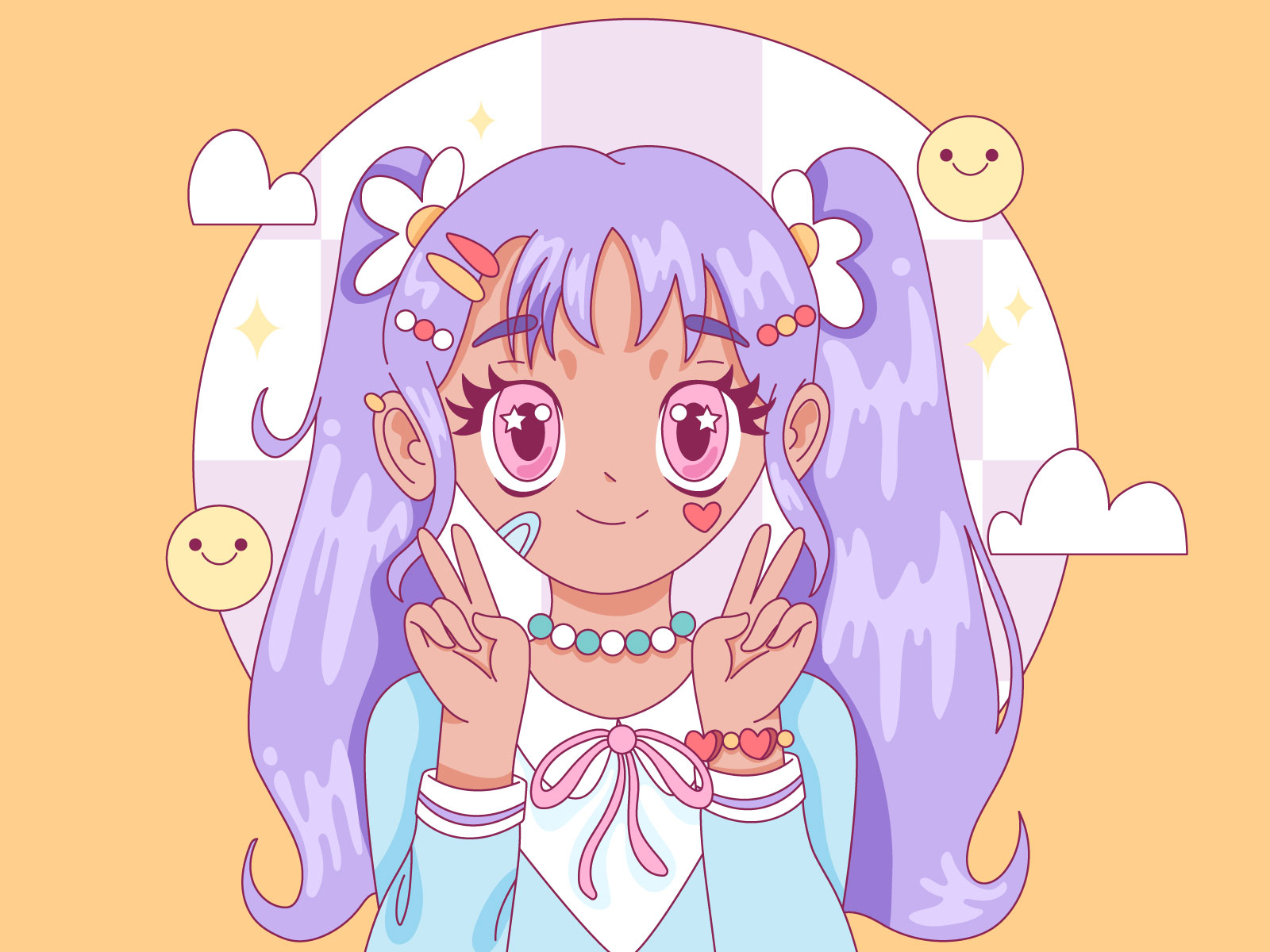 Kawaii Girl 3 by Venecia Mora on Dribbble