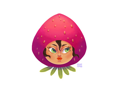 Strawberry Girl character design graphic design illustration