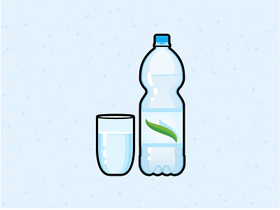 Illustration Challenge #7 - Water Glass & Bottle