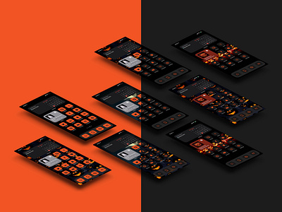 Spooky Icons black design halloween icons ios orange pumpkins spooky ui vector