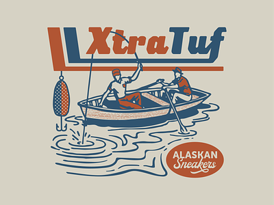 XtraTuf - Alaskan Sneaker alaska apparel boat design fish fishing illustration lure outdoors screenprint sneaker vector vintage water