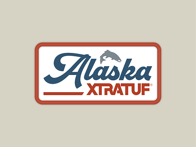 XtraTuf - Alaskan Salmon alaska apparel badge design fish fishing illustration outdoors patch vector