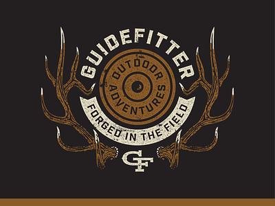 Guidefitter - Forged in the Field adventure apparel branding brass design elk hunt hunting illustration montana outdoors vector