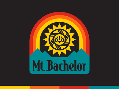 Mt. Bachelor - Snow Day Rainbow apparel badge branding design illustration mountain outdoors rainbow retro ski snowboard vector