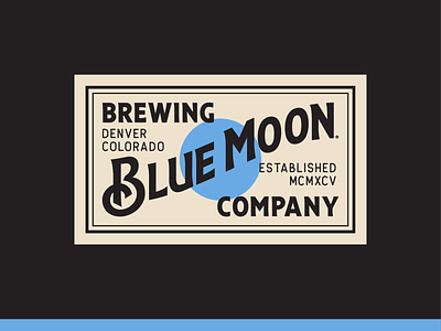 Blue Moon - Label apparel badge beer blue moon branding colorado denver design illustration label logo vector woven