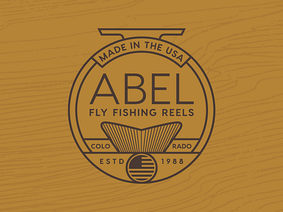 Abel Fly Fishing Reels badge boat camping colorado fish fishing fly fishing icon ocean outdoors usa
