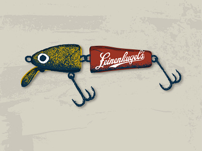 Leinenkugel's Lure bass beer brewery fish illustration lure outdoors texture vintage