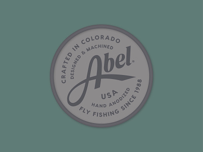 Abel Reels Patch adventure badge camp design fish fishing flyfishing lockup logo outdoors patch usa