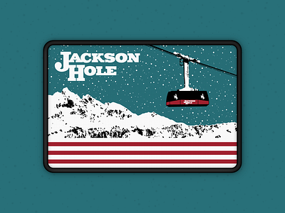 Jackson Hole Gondola Patch apparel badge design graphic illustration mountain outdoors patch ski snowboard teton vector winter wyoming