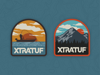 Xtratuf Badges apparel badge design illustration mountain ocean outdoors pacific northwest patch summer
