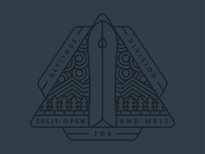 SPLIT OPEN & MELT adventure apparel design explore forest hike mountain outdoors snowboard vector