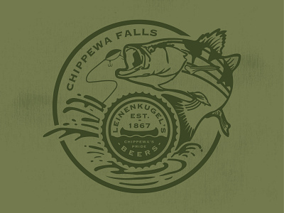 Leinenkugel's - Chippewa Falls Fishing apparel badge beer brewery design fishing illustration lure outdoors screen print vector