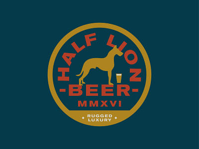Half Lion Brewing - Great Dane apparel badge beer brewery dog luxury rugged vector washington